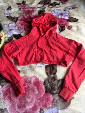 Gymshark Red Cropped Sweatshirt Hoodie